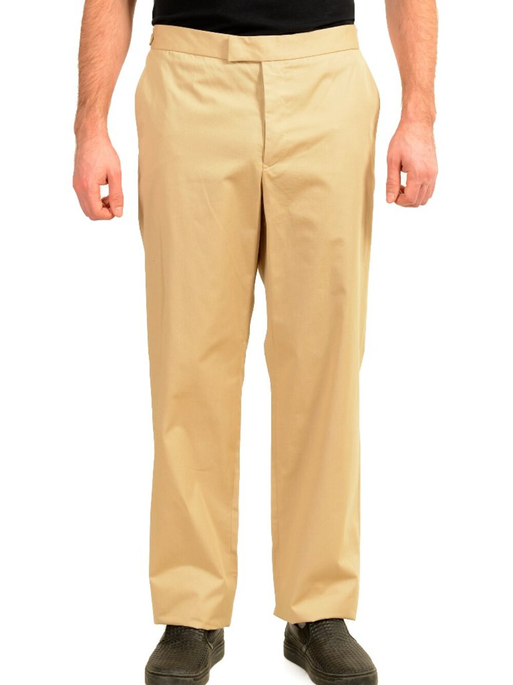 Malo Men's Beige Flat Front Casual Pants US 40 IT 56